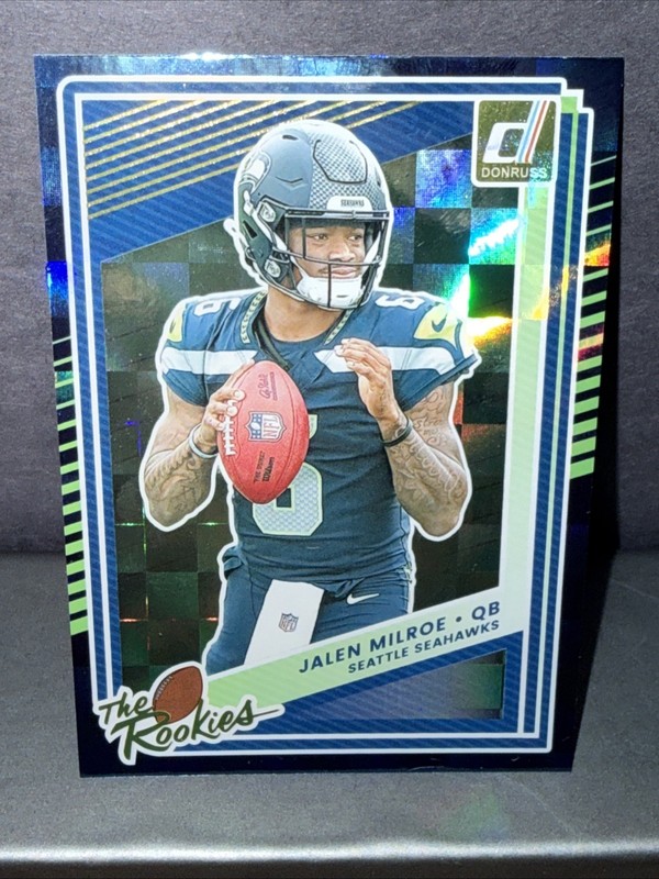 2025 Donruss The Rookies Blue Color Match Jalen Milroe Rookie Seattle Seahawks