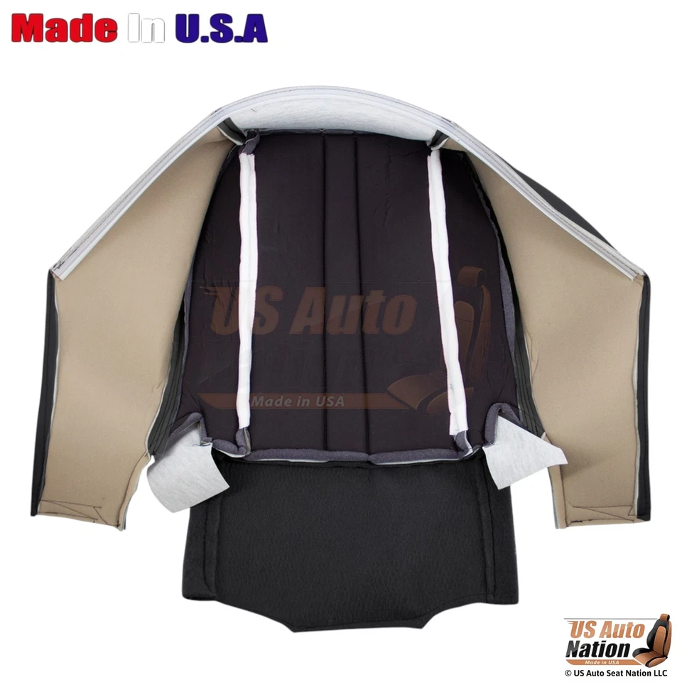 Fundas de asiento del lado del conductor de cuero sintético para Chevy Express 2010-2015 peltre muy oscuro Foto 3 de 4