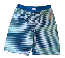 Cat  Jack Blue Stripe Swim Trunks L Husky  12/14 