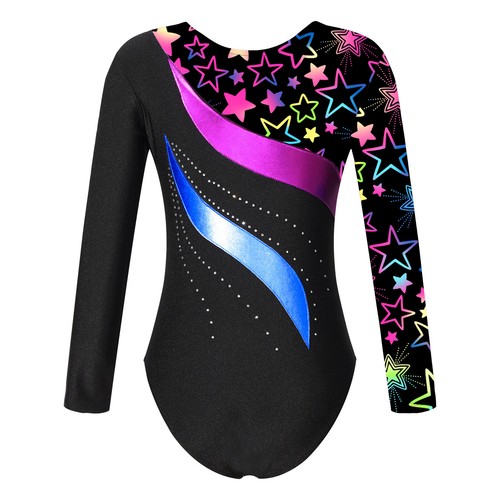 Kids Girls Unitard Ballerina Bodysuit One Piece Jumpsuit Gymnastics Rompers - Picture 46 of 76