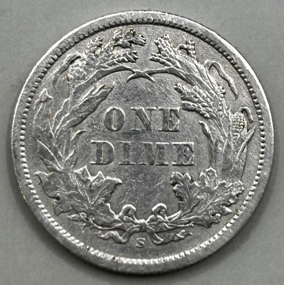 1869-S Seated Liberty Dime, Choice AU - Details Rim - Image 2 of 4