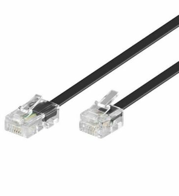 Modular Anschlusskabel 3m 8p4c Hama 20850 Telefon Fax Modem Computer Schwarz NEU