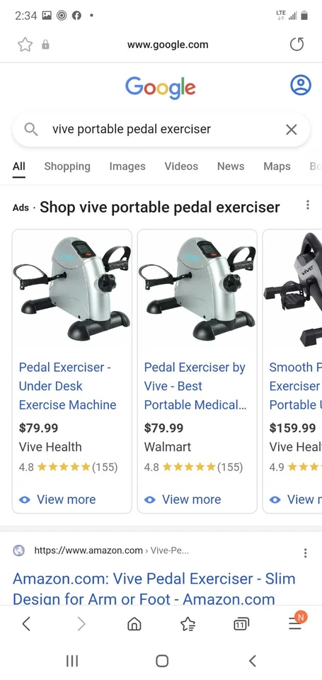 Pedal Exercitador Portátil Vive - Prata novo na caixa no varejo por US$ 79 @ Walmart - Imagem 4 de 4