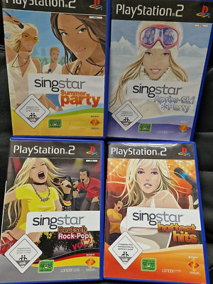 4 Stück Singstar Playstation 2 Spiele, Summer Party, Hottest Hits, Apres Ski