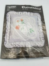 Cute Charmin Chainstitching Complete Pillow Kit - Rose Pattern, Free Shipping!