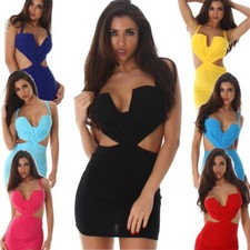 Damen Partykleid Minikleid TankTop CrissCross Softschalen sexy Erotik Party