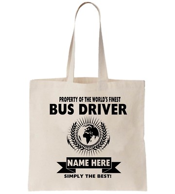 Bus Driver Personalised Tote Bag Shopper Thanks Amend Birthday Gift eBay
