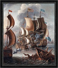 Sea Fight with Barbary Corsairs Lorenzo A Castro Segelschiff  Faks_B 02789