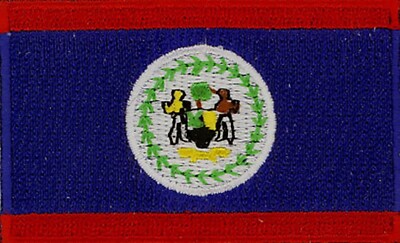 5 Pcs Belize Flag Embroidered Patches 2.5''x1.5''  iron-on