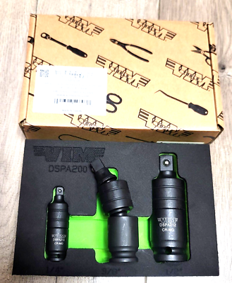 Vim Tools 3-Piece Wobble Socket Adapter Set – Turn Wrenches Into Ratchets