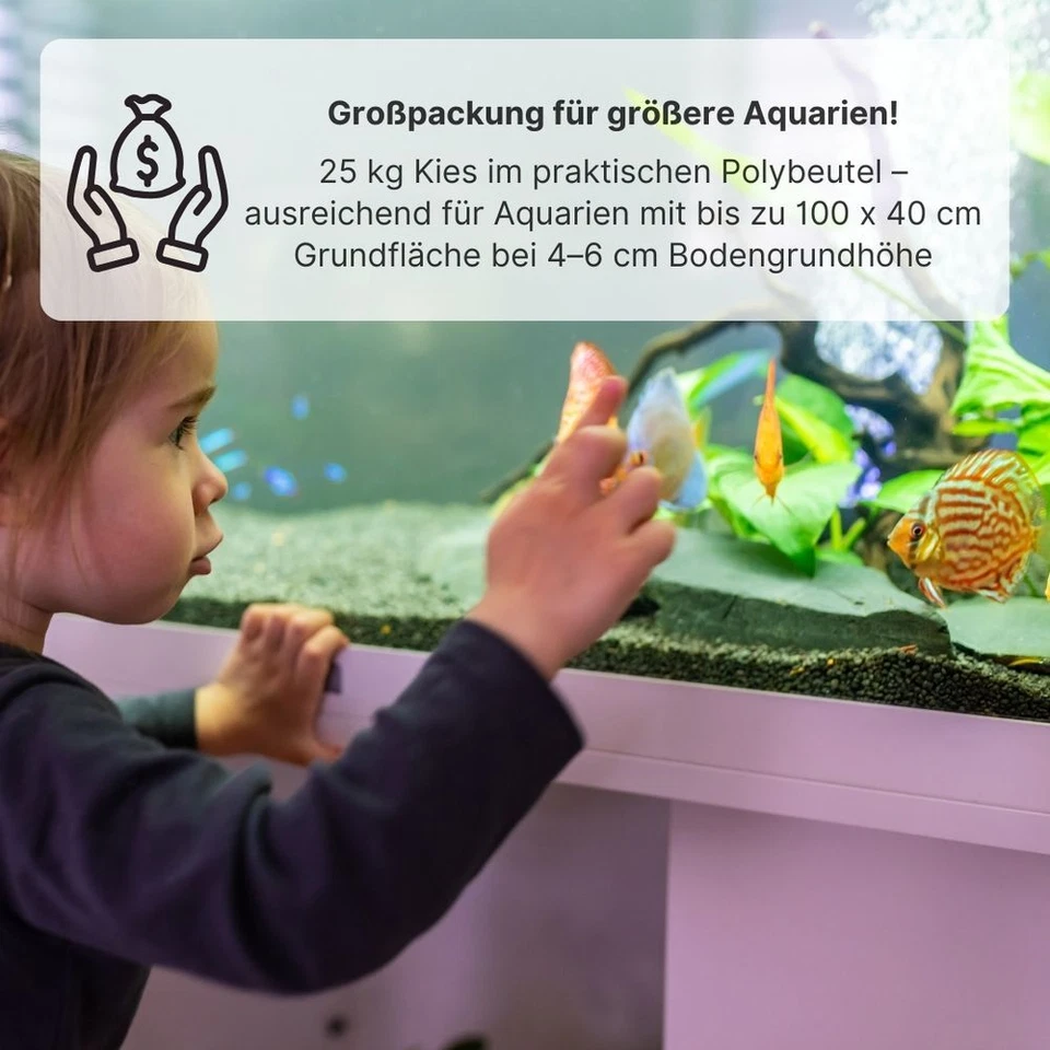 25 Kg Quarzkies schwarz 2-3 mm Bodengrund Aquarium Kies Sand Aquascaping AquaOne - Bild 4 von 4