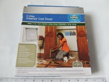 2-Way Open, Locking Interior Pet Door Clear Flap Small 1-15 lb