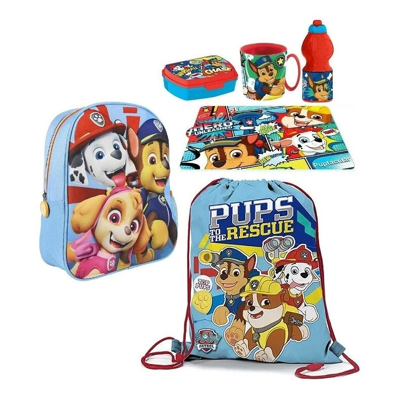 Set De Sac À Dos École Paw Patrol Équipe Des Chiens Bleu Sac 3D Maternelle - Photo 1/1
