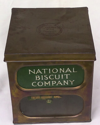 ANTIQUE PRIMITIVE NATIONAL BISCUIT COMPANY STORE ADVERTISING TIN