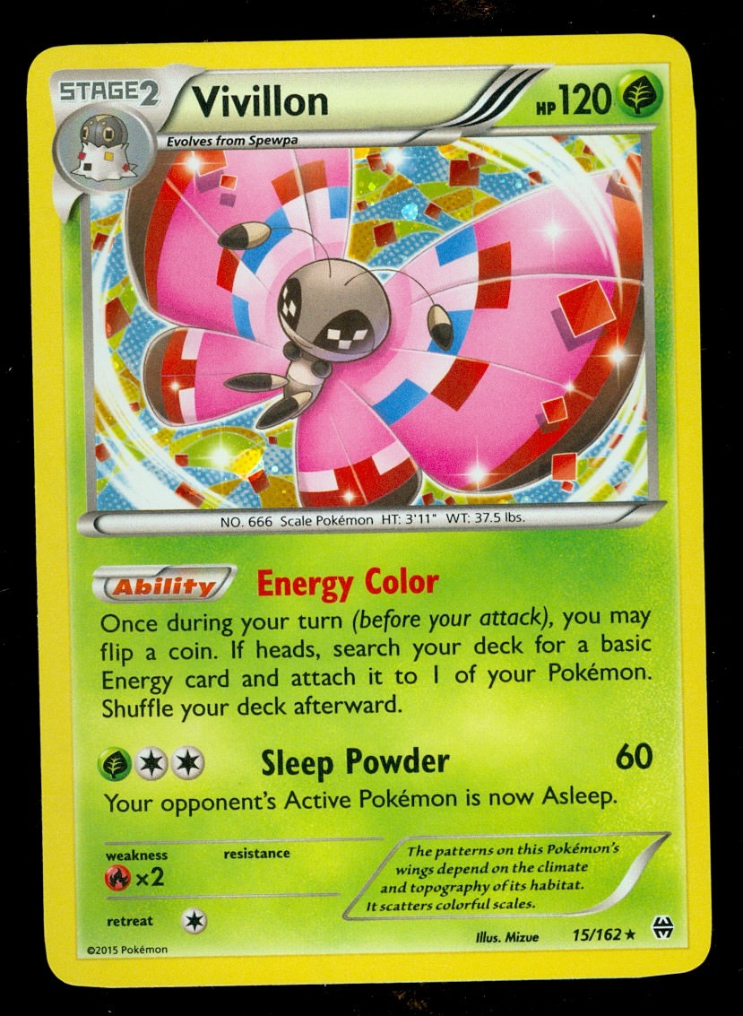 Pokemon VIVILLON 15/162 BREAKthrough KNOCK OUT COLLECTION COSMOS HOLO - MINT