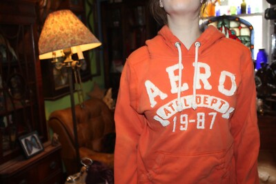 Sweat Vintage AEROPOSTALE Années 90 Orange épais - Taille XL Homme, 100% Coton