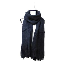 Steve Madden Super-Soft Knit Blanket Wrap, 22”x72”, Black