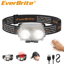 EverBrite 2-in-1 Rechargeable Headlamps LED Adjustable Head Lamp w/Motion Sensor