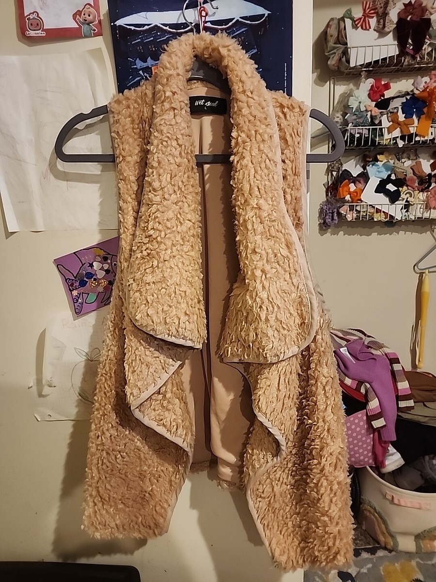 Sherpa Vest Love Tree Faux Fur Jacket Wet Seal Faux Fur Cardigan