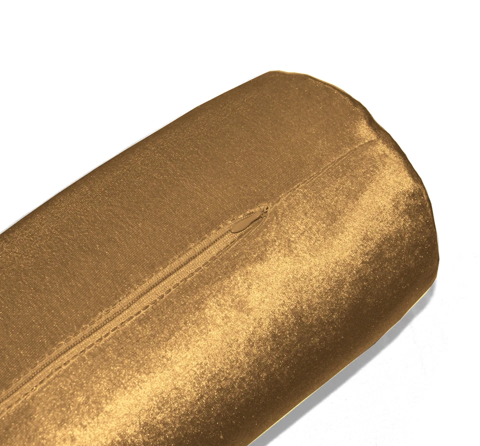 Mo84g Marrón Claro Dorado Brillo Terciopelo Funda Cuello Rollo Yoga Estuche Personalizado S Foto 3 de 4