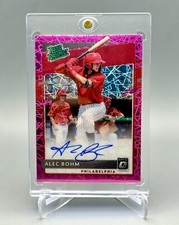 2020 Donruss Optic Rated Prospects Signatures Alec Bohm Auto Pink Velocity RPSAB