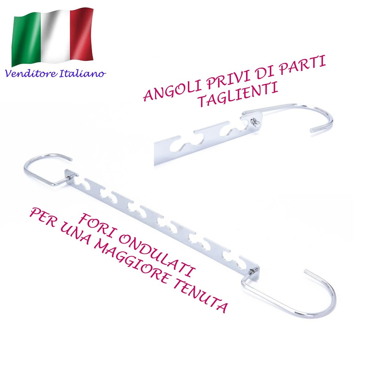 4 Grucce Salvaspazio X Armadio in Metallo Appendiabiti Vestiti Pantaloni Spazio