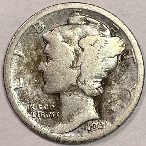 1921 Mercury Silver Dime Good G Coin #15661