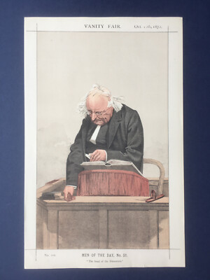 Original 1872 Vanity Fair Druck von Rev. ''Thomas Binney - ''''Kopf der Dissidenten''