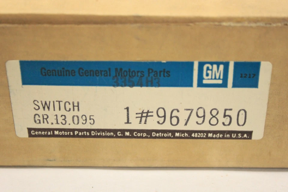Interruptor de aviso de cinto de segurança Chevrolet Nova Camaro Chevelle NOS 1974 1975 9679850 - Imagem 2 de 4
