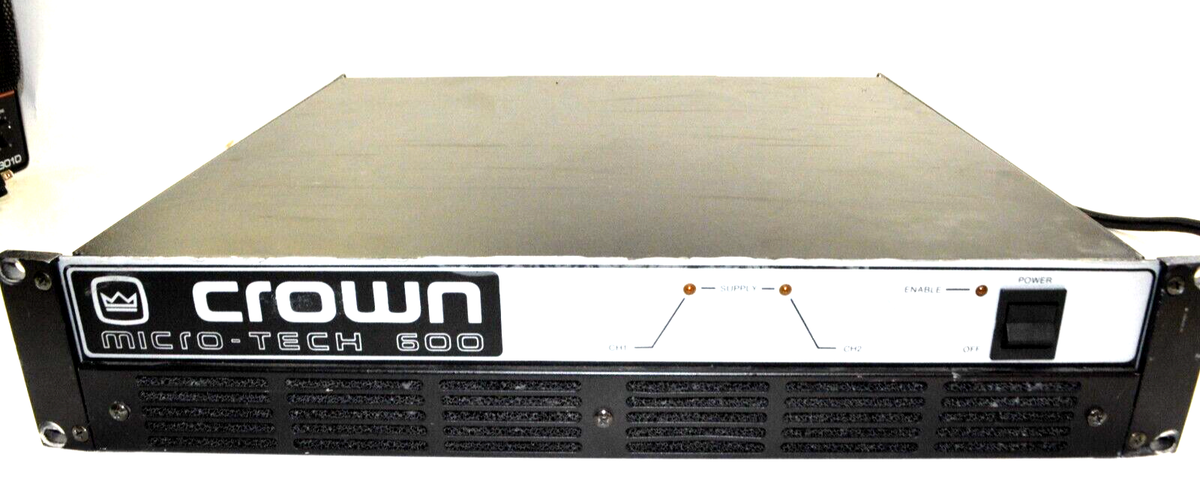 Crown Micro Tech 600 Two Channel Power Amplifier Pro-Audio Rack