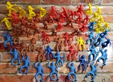 MPC Cowboys Indians Lot of 55 Figures Western set plastic toy figures
