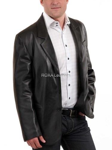 Leather Blazer Genuine Lambskin THREE 