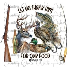 Sublimation Transfer Print Let Us Thank Wildlife Ready to Press Heat Transfer