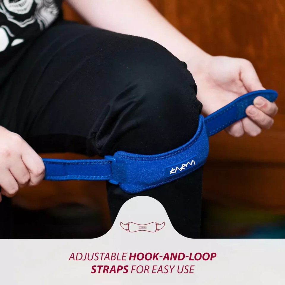 Blue KARM Kids Knee Brace Boys Osgood Schlatter Patella Tendon