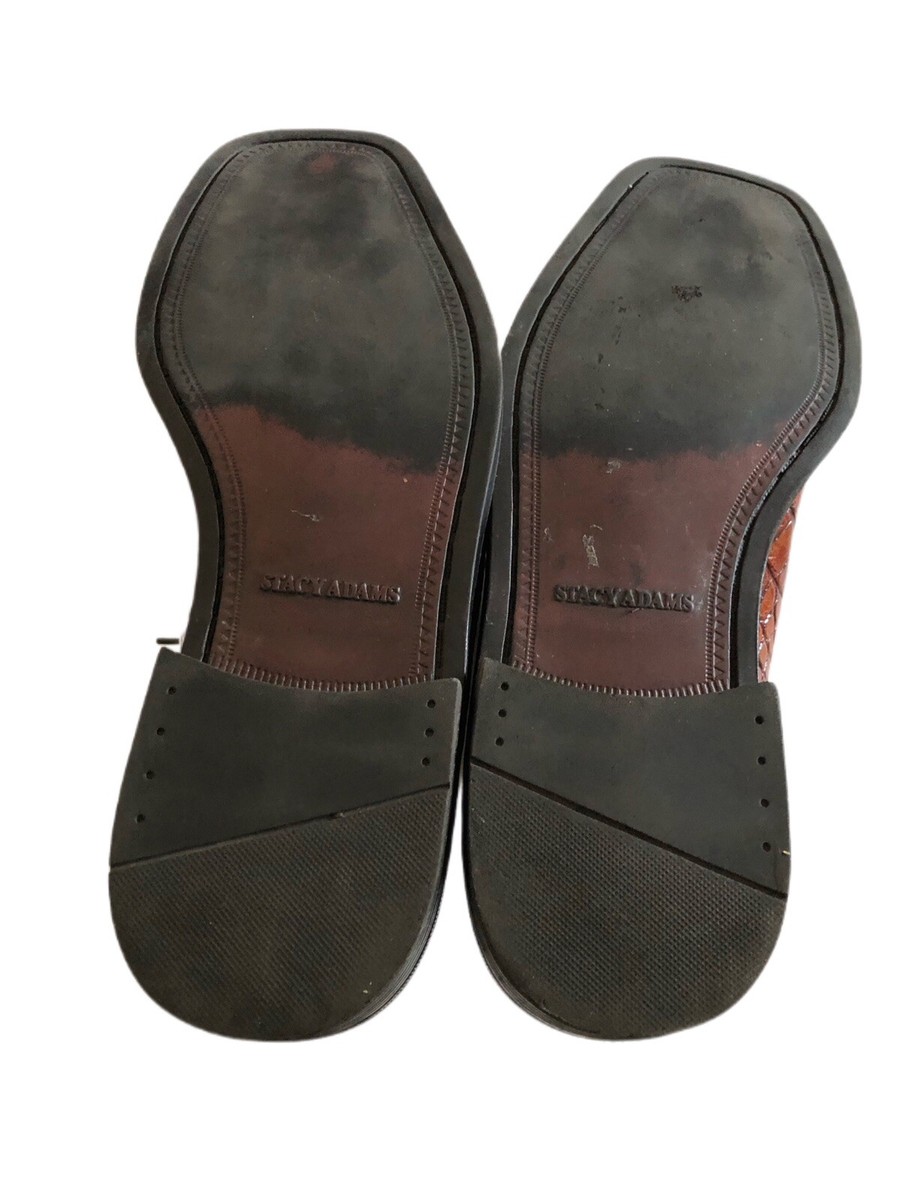 Stacy Adams Cognac Brown Alligator/Ostrich Print Shoes‎  Men\'s Size 15M Stacy Adams Dress Shoes Tan Ostrich Print Cap Toe Oxford  main image 3