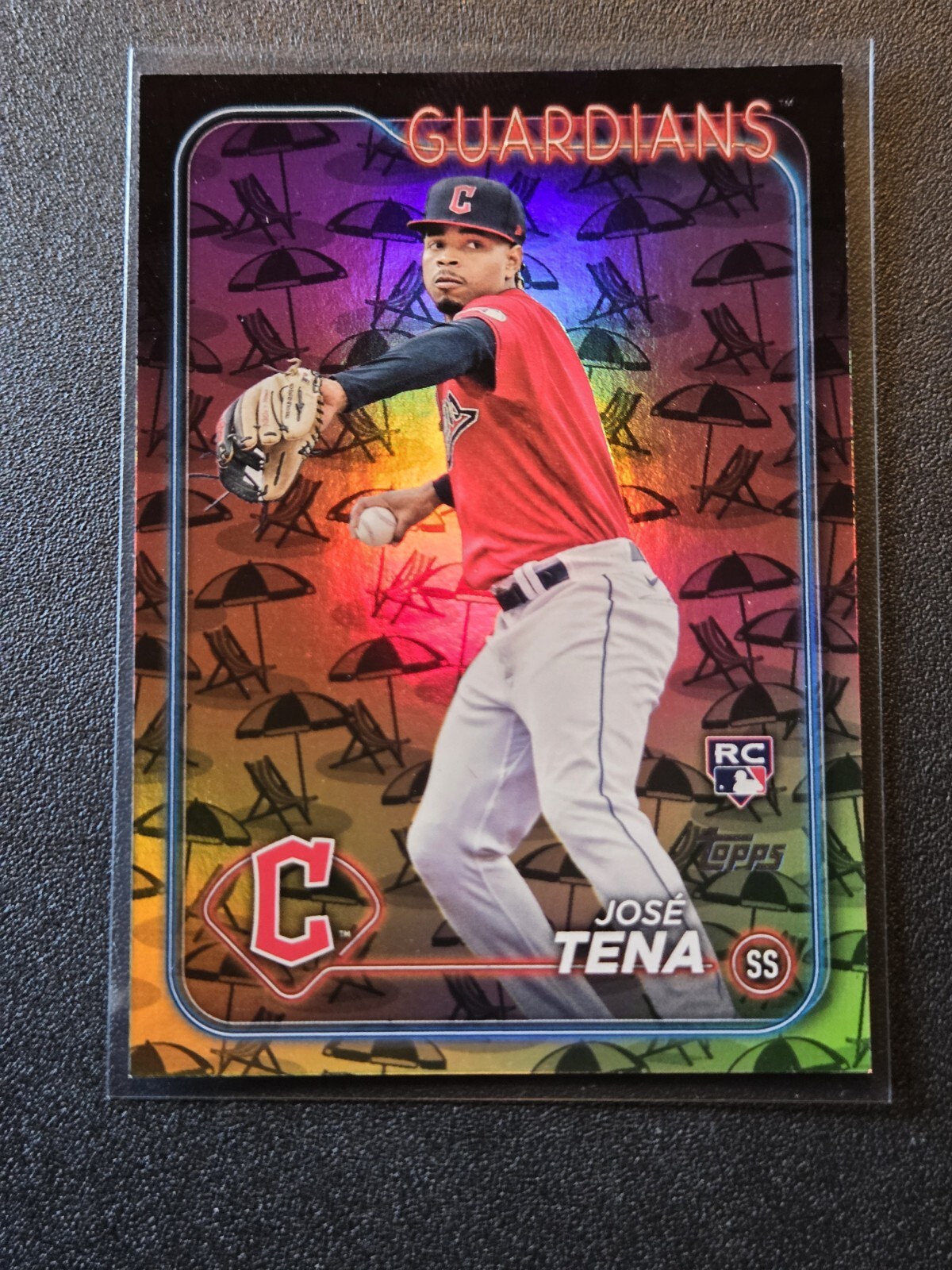 2024 Topps Series 2 #678 Jose Tena Beach Umbrella SP #'d/50 Cleveland Indians RC