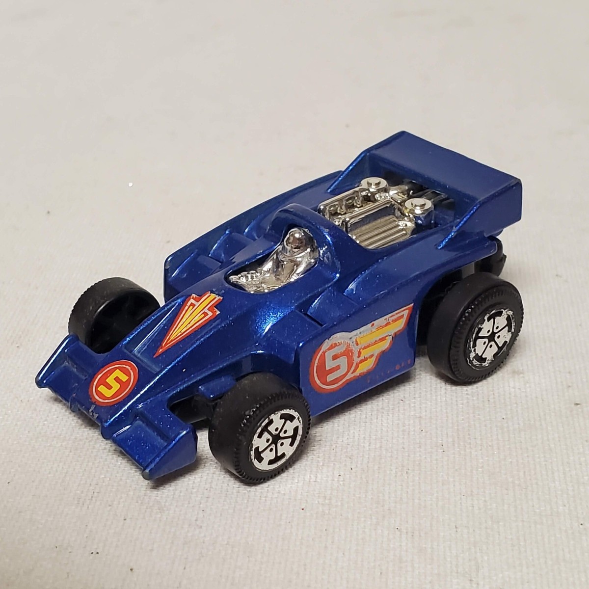 1985 Hot Wheels Blue #5 Race Car Made in Hong Kong XV Racers