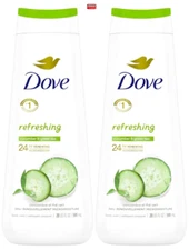 Dove Refreshing Cucumber & Green Tea 24HR Renewing Body Wash 20oz - Pack of 2