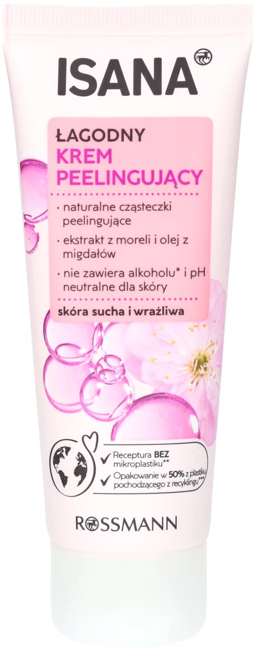 Isana Face Peeling Cream Dry Sensitive Skin Apricot Extract & Almond Oil Vegan