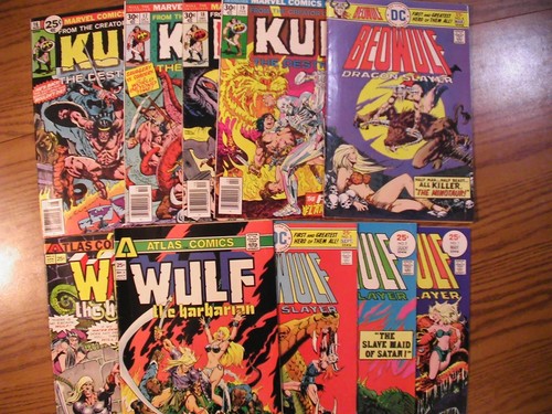 KULL [Marvel Comics] - Lot of 10 - #16,17,18,19, Beowulf #1,2,3,6, WULF #2,3