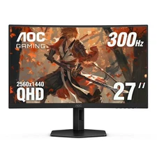 AOC CQ27G4ZX 27" Gaming Monitor with 1500R Curved Scree 2K QHD 2560 x 1440 300Hz