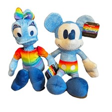 NWT Disney Rainbow Collection 8 Plush Mickey Mouse Daisy Duck Plush Pride