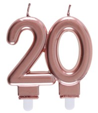 Bougie des Âges 20 Ans, Rose Gold