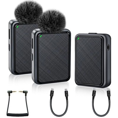 Kabelloses Lavalier Mikrofon Dual Mini Clip-On 2.4G für USB-C Telefon, Kamera, Pod