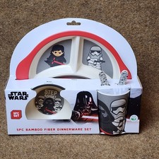 NEW Star Wars 5PC Bamboo Fiber Dinnerware Set Storm Trooper Eco Friendly