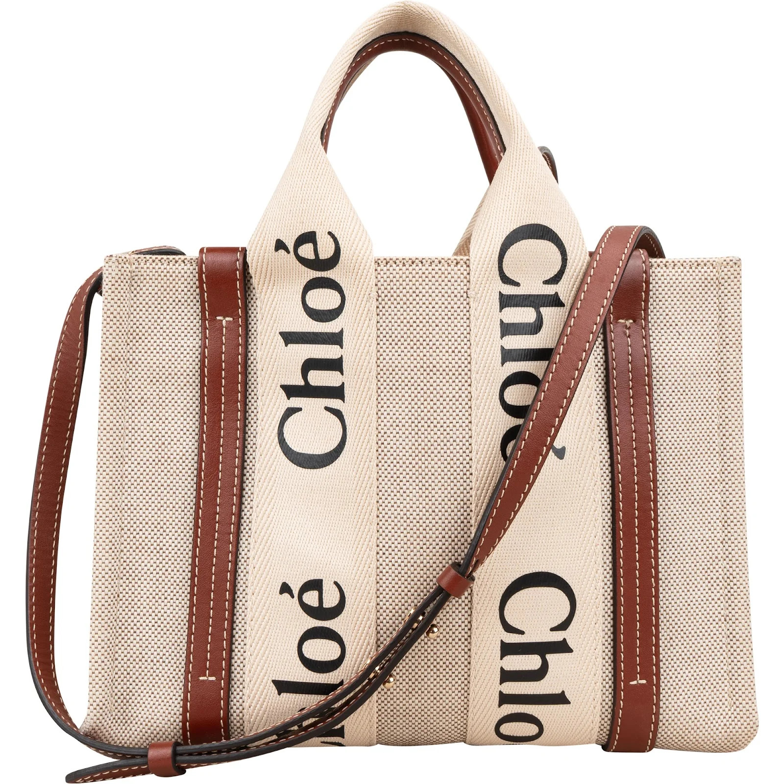 Chloé Canvas Small Woody Tote Crossbody Handbag Bag