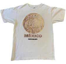 Yacht Club Mexico Puerto Vallarta T-Shirt Women’s Size M Gold Embossed Vacation