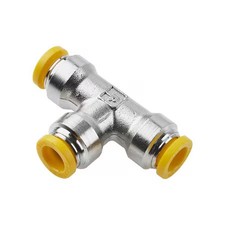 Parker 164Plp-6M Metric Metal Push-To-Connect Fitting, Brass, Silver