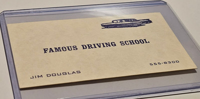 Herbie the Love Bug - Original TV Prop - Jim Douglas Business Card - Dean Jones