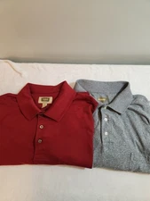 Lot Of 2 The Foundry Polo Shirts Mens 3XLT 3XL Tall Red Gray Short Sleeve Work
